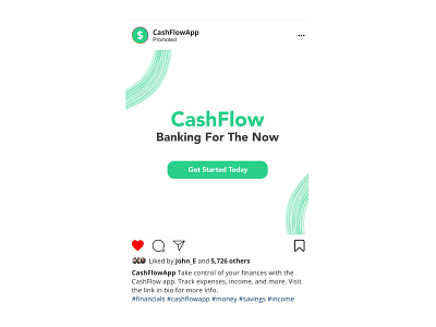 Cash Flow App Instagram Post ads advertising banking branding clean design facebook illustration instagram logo marketing meta minimal mobile post social media ui ux