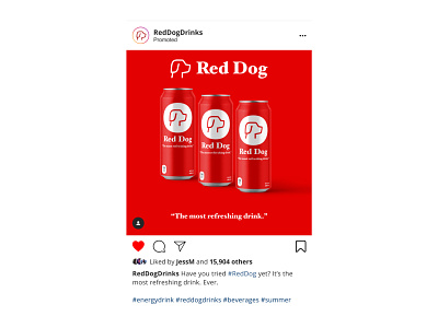 Red Dog Drinks Instagram Post ads advertising app beverage branding clean design facebook illustration instagram logo marketing meta minimal modern post product design social media ui ux