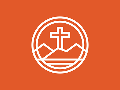 The Rock Church badge branding christ church icon mark logo monoline