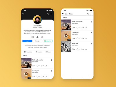 User Profile - musicians app