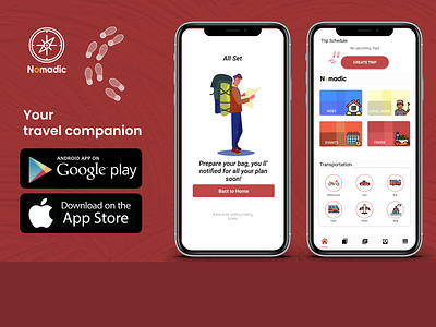 Nomadic, travel companion for taste local culture at the fullest application mobile app design travel ui ui design uiux uxdesign