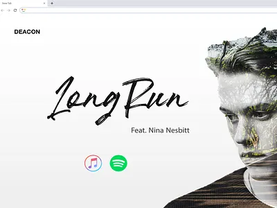 Long Run - Landing Page deacon phillipe design doubleexposure header illustration landing page music player photoshop typography ui vector web website concept website header