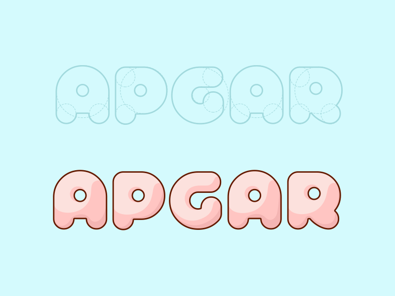 Test Apgar stroke kids baby medicine flat interface ios mobile app develop test logo