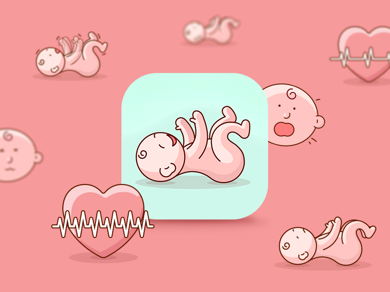 Icon. Test Apgar logo test develop app mobile ios interface flat medicine baby kids icon