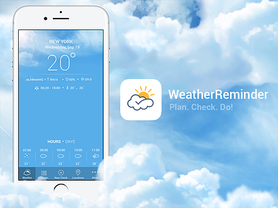 Weather Reminder air app check cloud develop do identity logo plan sun visual weather