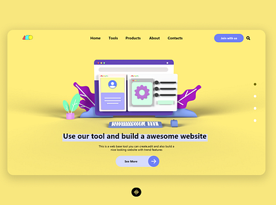 Website Builder Tool Landing Page app builder daily 100 challenge dailyui dailyuichallenge design ecommerce hotel illustration landingpage tool ui uichallenge uiux user profile ux web webapp website design websites