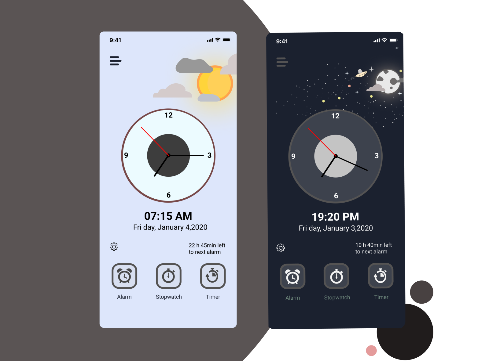 Daily UI #5 Clock ios app by DesiznLab Studio on Dribbble