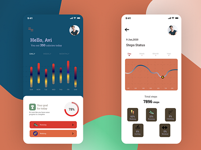 Daily UI # 10 Fitness tracker ios app concept app booking app design fitness logo graphic design illustration tracking tracking app ui user profile