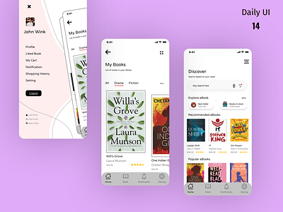 Online book store ios app concept book app book store book ui design my book page navigation ui