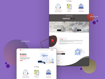 Delivery website landing page