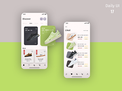 shoe store app booking app design discover page ecommerce like page shoe app shoe store ui