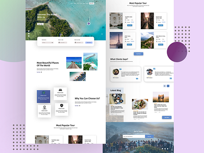 Travel planing and booking website ui