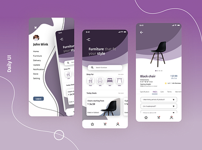 Furniture online store app app booking app daily ui challenge design ecommerce furniture app furniture design furniture store ui ux