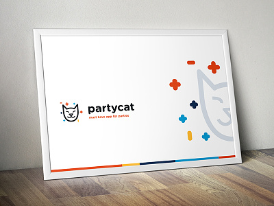 Partycat branding branding cat colorful identity logo party