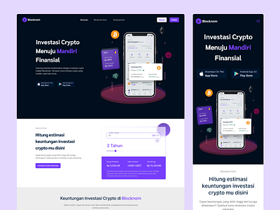 Blocknom - Invest Crypto branding design ui ux