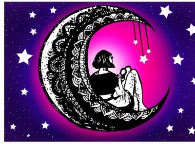 Queen of the moon digital illustration digital painting digitalart graphics design illustration poster vector