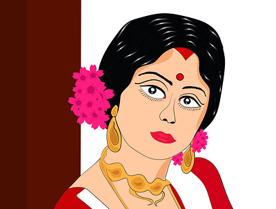 BENGALI TRADITIONAL WEAR bengali digital painting digitalart illustration