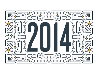 2014 2014 booklet calendar cover letterpress line line work new year print stroke two thousand fourteen year