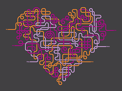 Heartstrings art design heart heartstrings illustration lgbt line love monoweight poster pride valentine