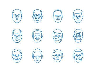 President Faces clinton eisenhower ford illustration johnson kennedy obama president reagan roosevelt truman