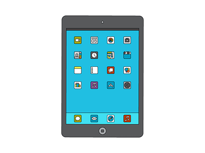 iPad for Ad app icon illustration ipad line mockup tablet vector