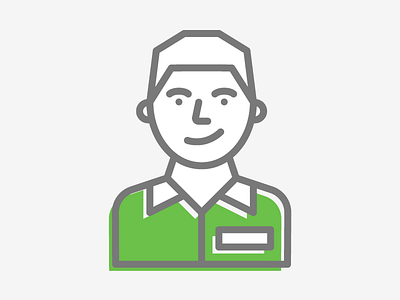 Technician avatar collar icon illustration line man repair technician vector worker