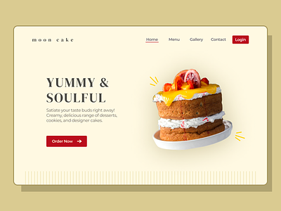 Cake shop landing page design ui visual design web design