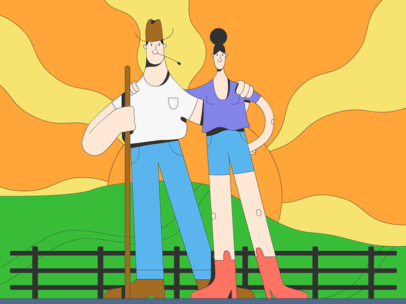 Farm Couple 2d animate animation cel animation character flash frame by frame