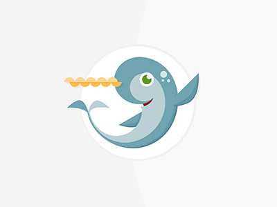 Nelly Narwhal icon illustration logo mascot narwhal sketch sketch3 vector whale
