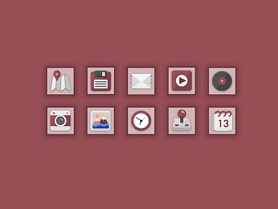 Cherry Flat Icon Set