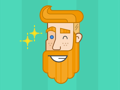 Sexy Gingery Beast! beard flat flat icon ginger beard illustration lines lumbersexual minimal simple vector