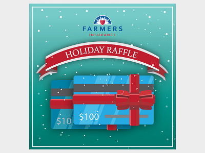 Farmers Holiday Raffle Design adobe creative suite advertising ai facebook ad farmers gift card holiday card illustration insurance marketing raffle