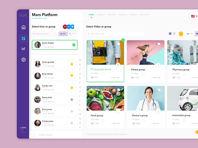 Mars platform - video sharing dashboard contact content dashbord platform sharing user video
