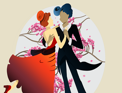 dancing art branding characterdesign clip studio paint couple illustration dancing digital art digital illustration digitalart illustration illustrator love photoshop