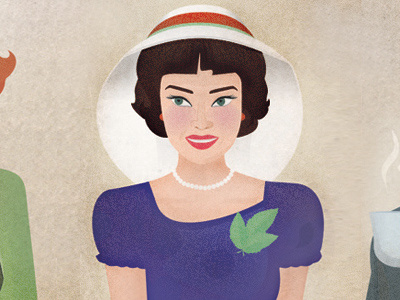 Miss Mint girl human illustration mint retro texture vintage woman