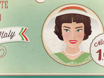 Mint flavor illustration mint vintage woman
