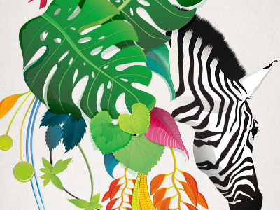 Poster #3 colorful flowers nature poster zebra