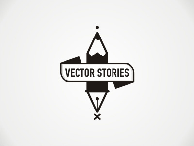 Vectorstories new logo black brand design gray logo pen pencil simple stories tool type vector white