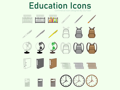 Education Outline Icon Set design icon icon design illustration vector