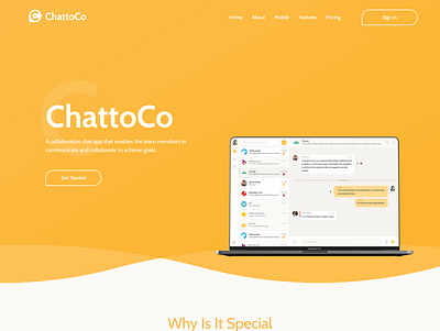 ChattoCo Landing Page Design adobe xd design icon icon set illustration isometric design landing design landing page landing page design landingpage prototype ui ui ux design website design