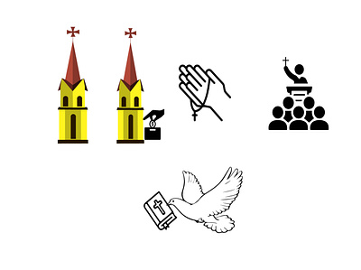 church custom icon adobe xd icon icon design icon set iconography icons illustration ios app design isometric design prototype ui ui ux design vector website design