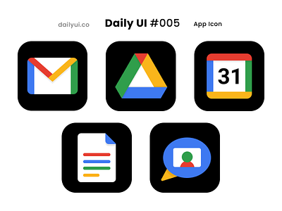 App Icon Daily UI #005 005 2020 app appicon daily ui daily ui challenge dailyui dailyuichallenge design figma google google calendar google docs google drive google mail google meets hong kong mobile ui uidesign