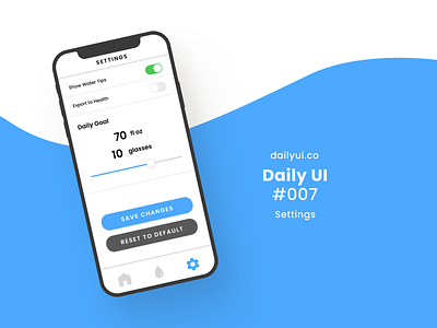 Settings Daily UI #007 2020 daily ui daily ui challenge dailyui dailyuichallenge design figma hong kong interface ios mobile settings settings ui ui uidesign water