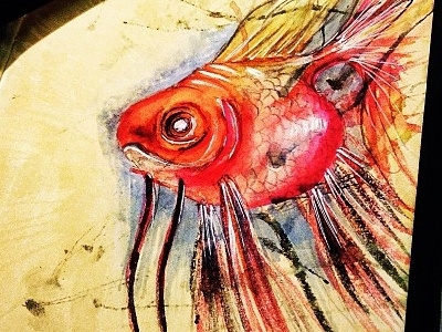 King Fish art character drawing illustration paint sketch watercolor