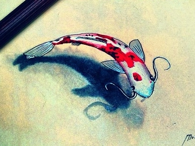 Koi fish... art character drawing fish illustration koi paint