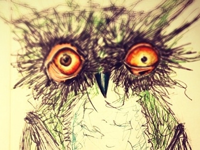drunk Owl art character drawing illustration paint sketch