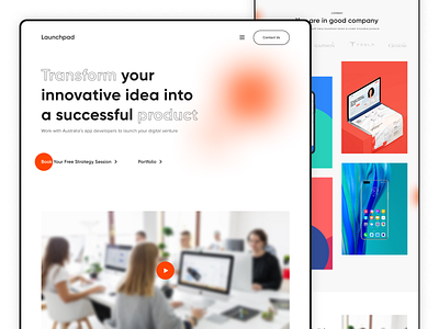 Launchpad | Website 2021 trend branding creative design design orange typography ui ux webdesign website