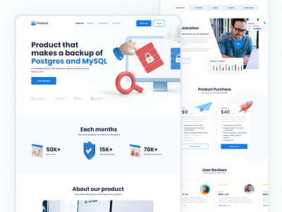 Product backup | Landing page 2021 trends 3d illustration buisness design landing page ui ux webdesign website