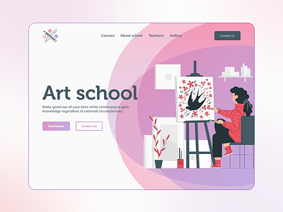 Art School art branding design figma graphic design illustration school ui vector