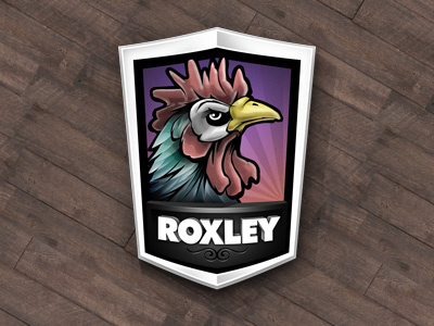 Rooster logo rooster roxley shield